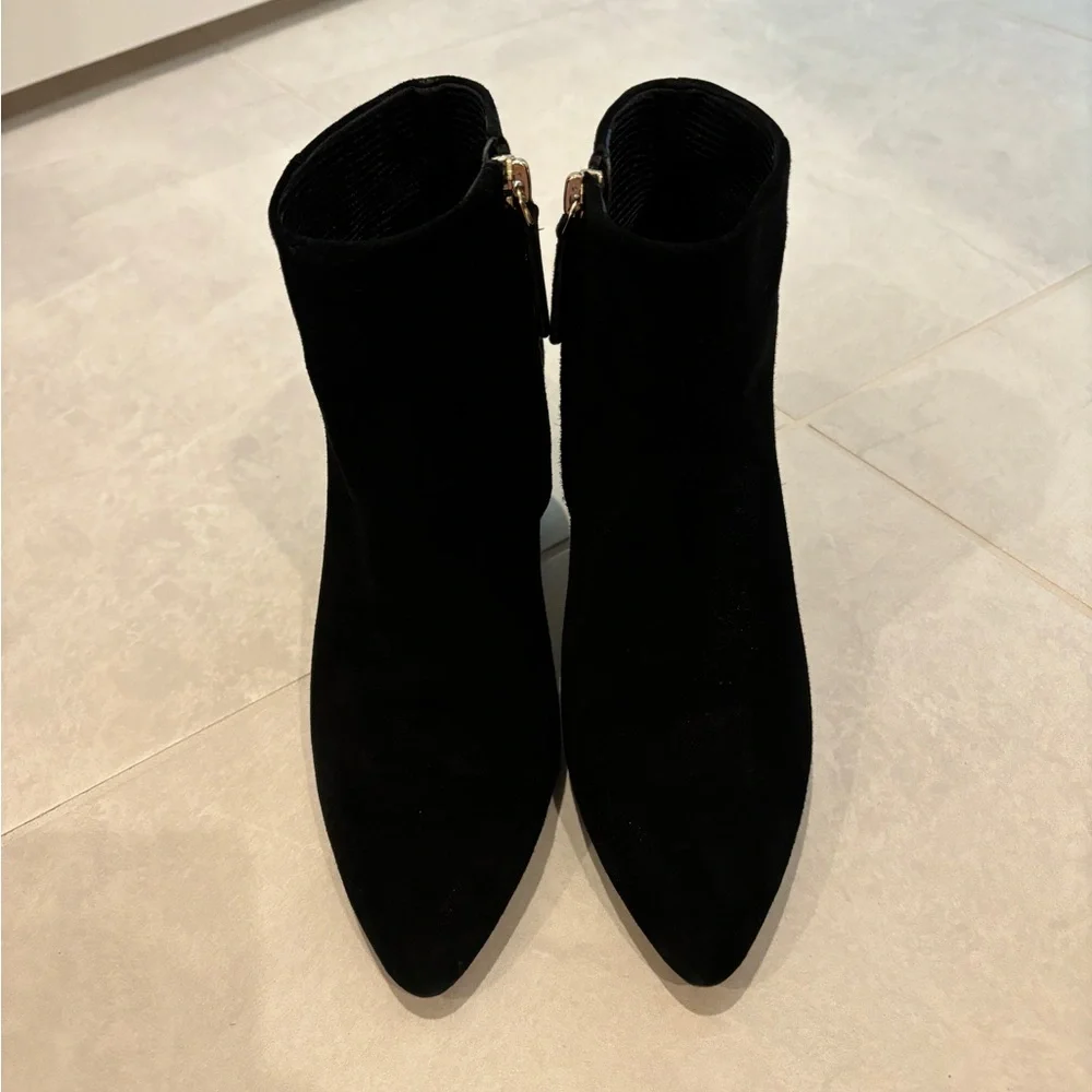 Kate Spade Gypsy Booties Black Suede Glitter Heels Block Heel Size 7